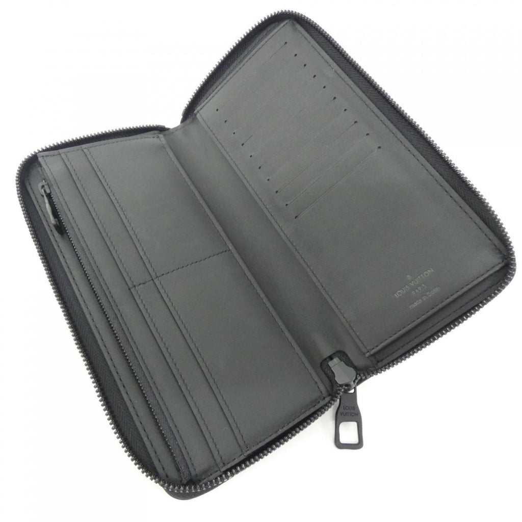 Louis Vuitton Black Leather Long Wallet (Bi-Fold) (Pre-Owned)
