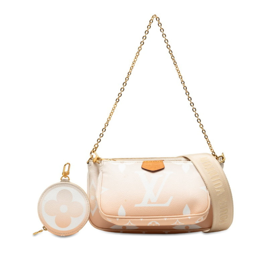 Louis Vuitton Pink Beige Pvc Leather Shoulder Bag (Pre-Owned)