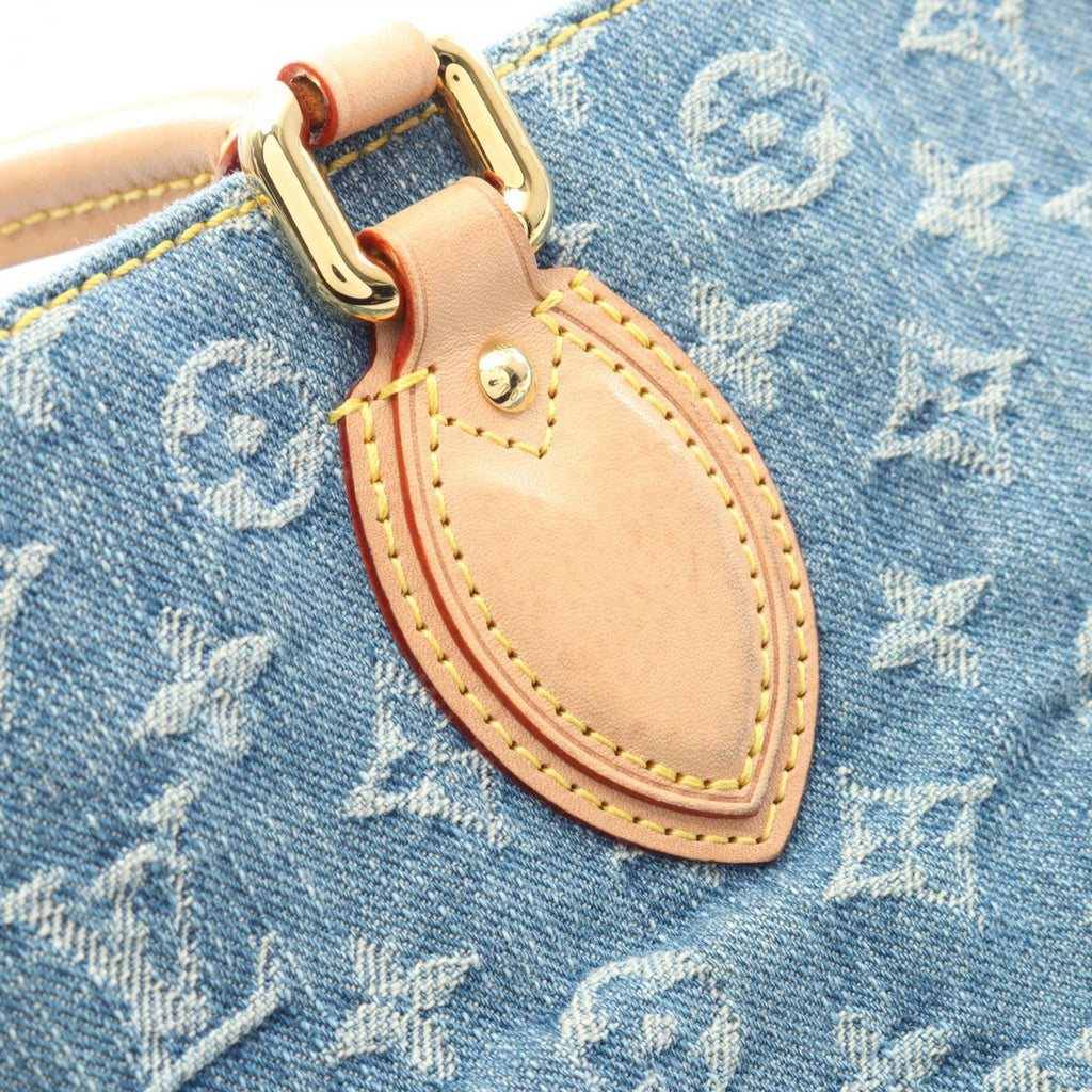 Louis Vuitton Blue Monogram Denim Denim Leather Tote Bag (Pre-Owned)