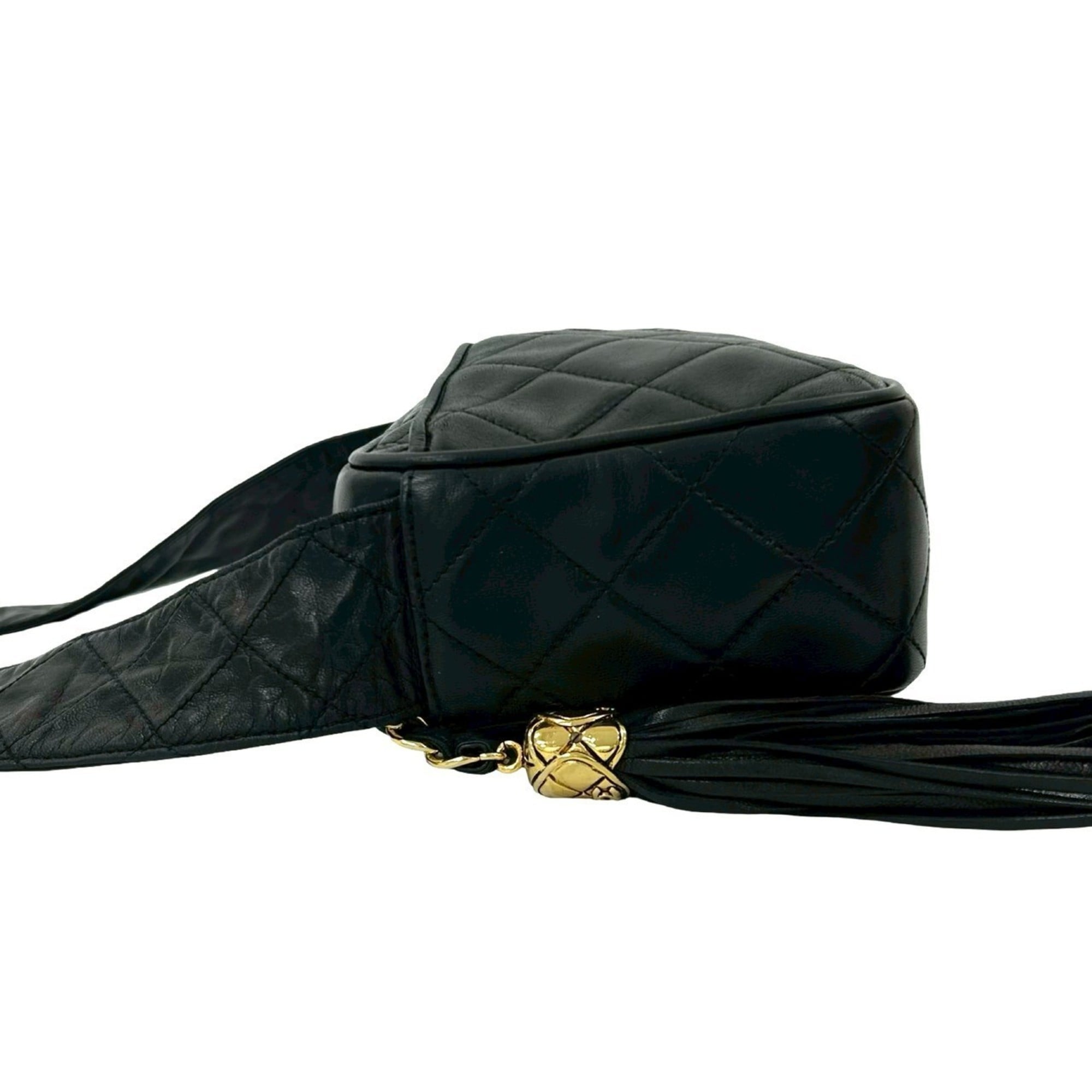 Vintage Diamond CC Camera Bag Quilted Leather Small