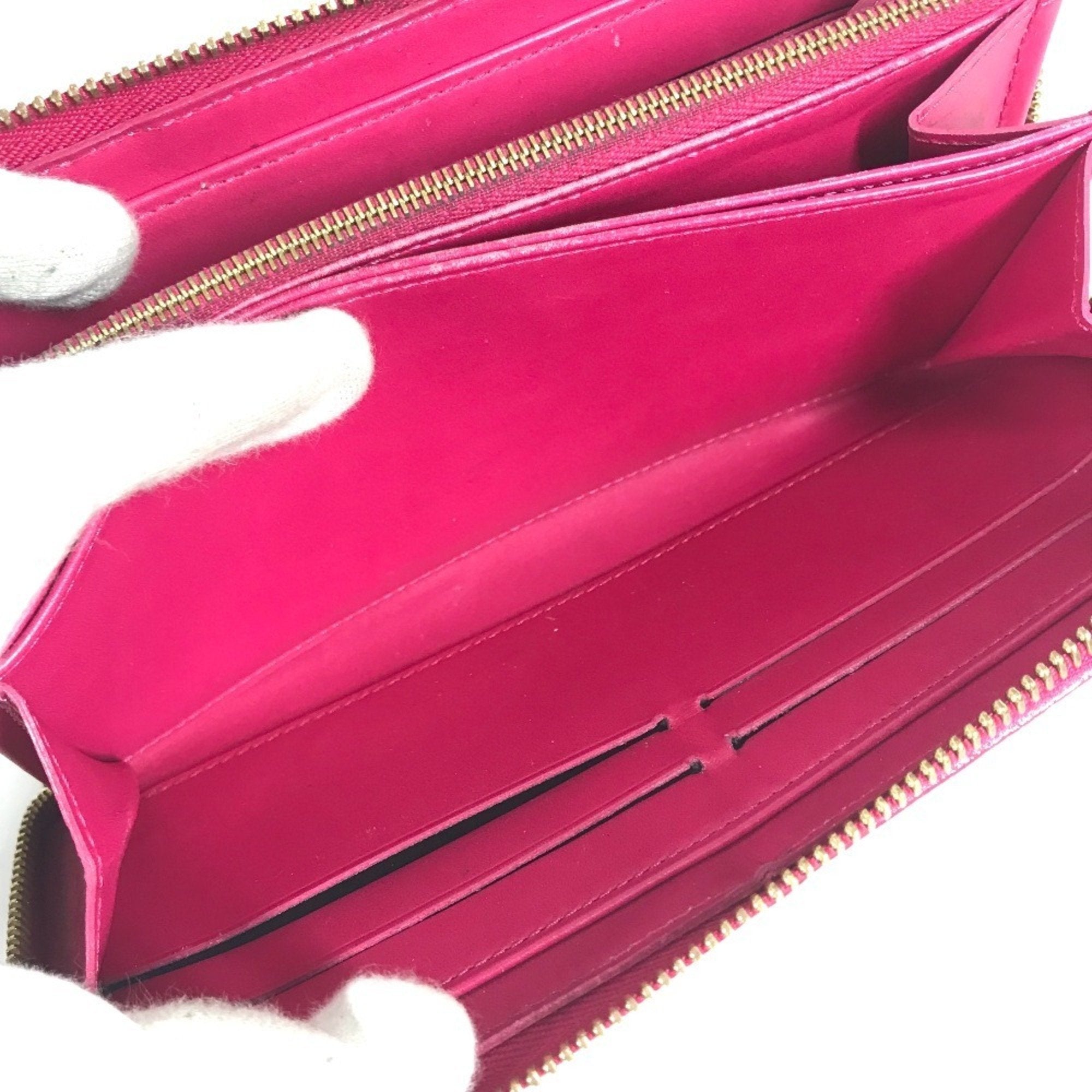 Louis Vuitton Indian Rose Pink Patent Leather Long Wallet (Tri-Fold) (Pre-Owned)