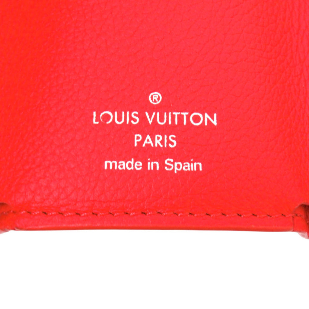 Louis Vuitton Red Color Leather Wallet (Tri-Fold) (Pre-Owned)