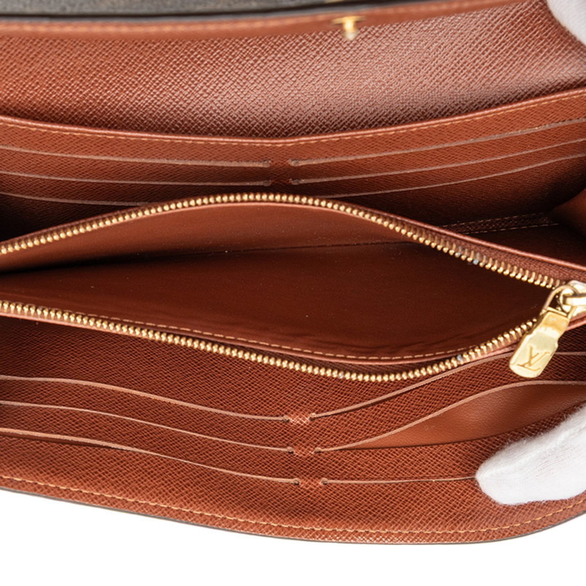 Louis Vuitton Brown Pvc Leather Long Wallet (Tri-Fold) (Pre-Owned)