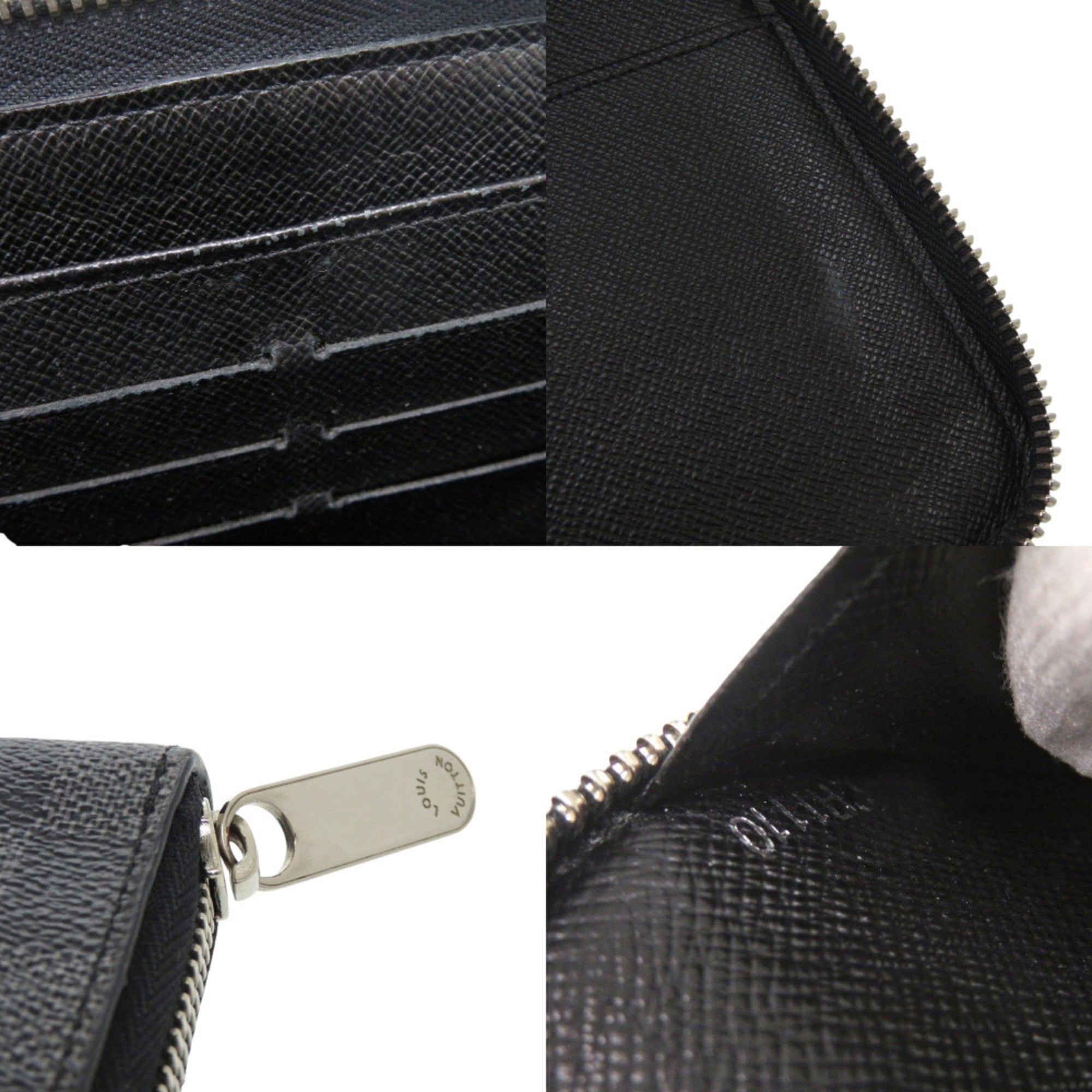 Louis Vuitton Black Gray Damier Graphite Canvas Long Wallet (Bi-Fold) (Pre-Owned)