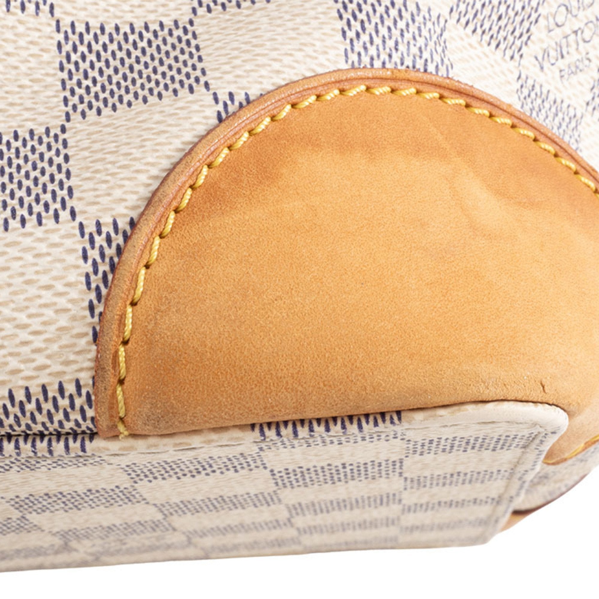 Louis Vuitton Beige Ivory White Canvas Damier Azur Handbag (Pre-Owned)