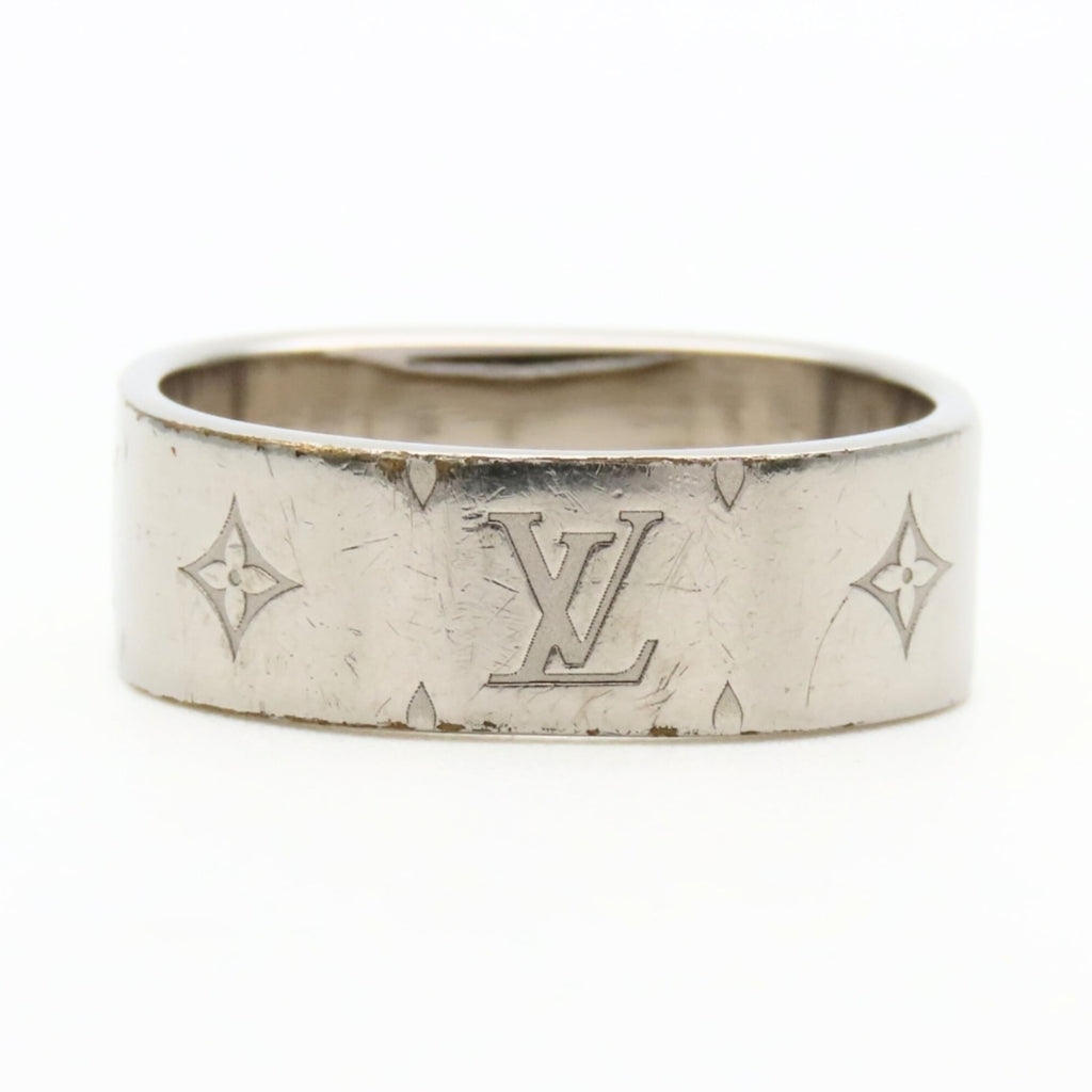 Louis Vuitton Silver Metal Band Ring (Pre-Owned)