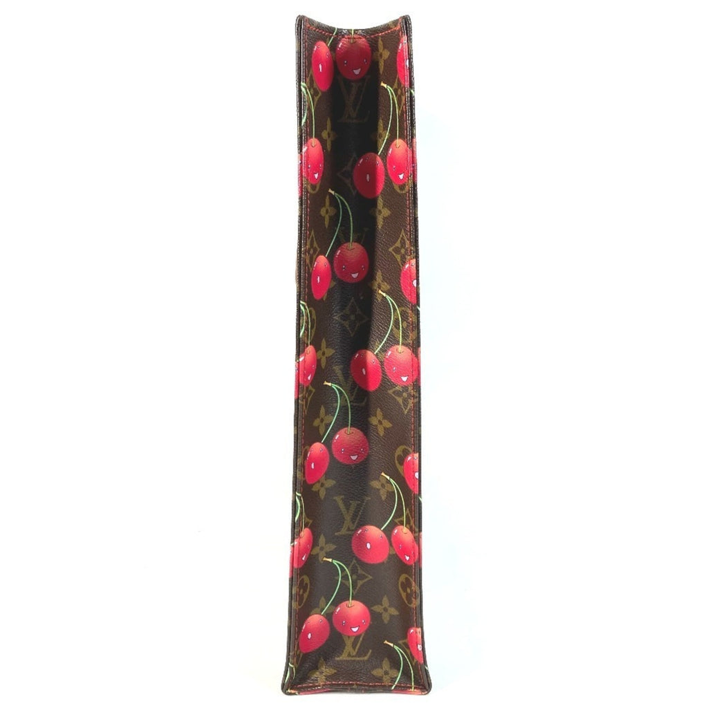 Louis Vuitton Brown Monogram Cherry Red Color Monogram Leather Shoulder Bag Tote Bag (Pre-Owned)