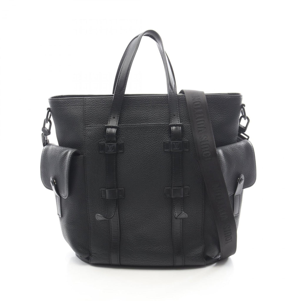Louis Vuitton Black Leather Tote Bag (Pre-Owned)