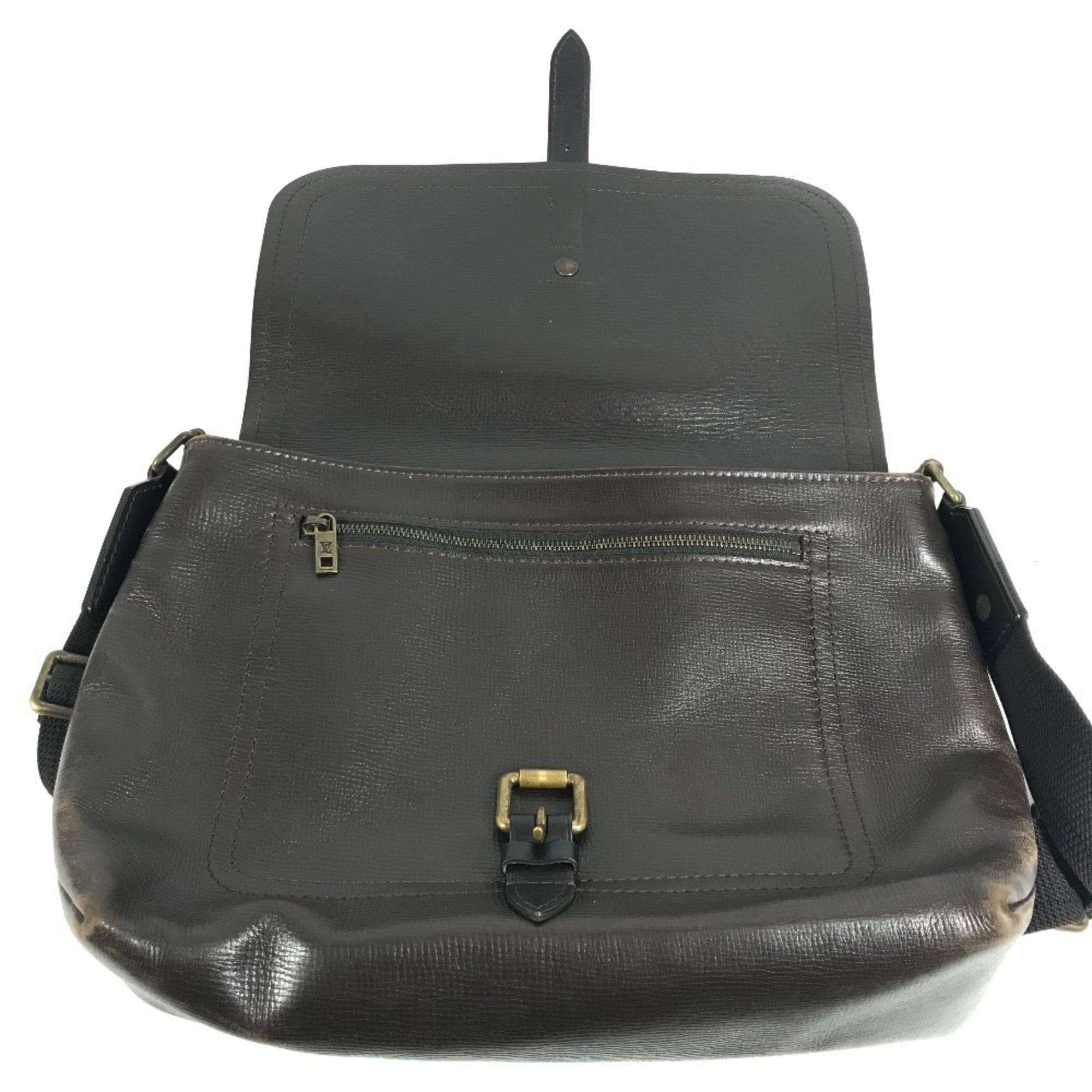Louis Vuitton Brown Coffee Utah Leather Messenger Bag Shoulder Bag (Pre-Owned)