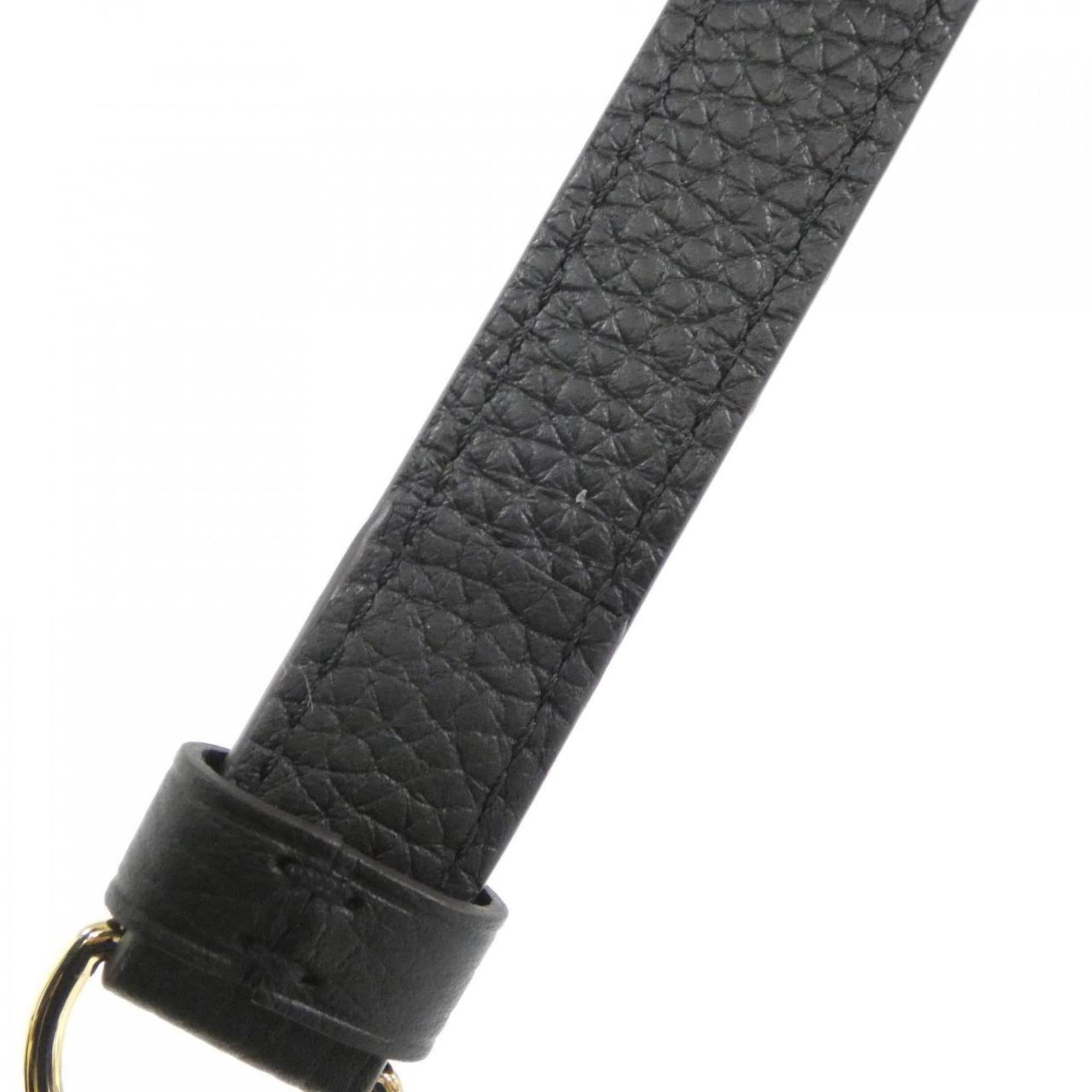 Louis Vuitton Black Leather Handbag Shoulder Bag (Pre-Owned)