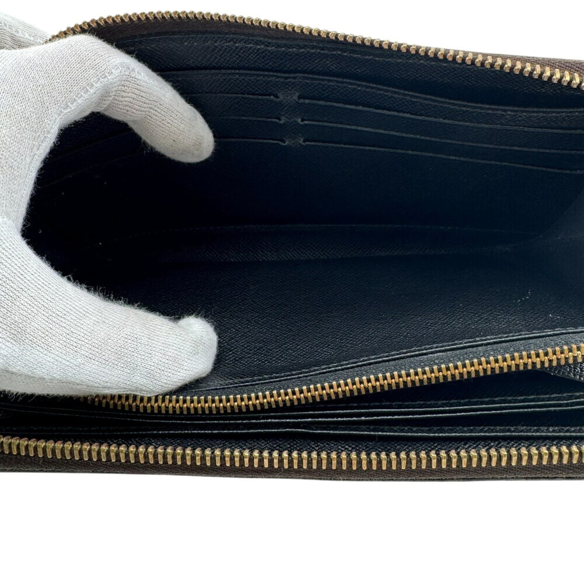 Louis Vuitton Brown Leather Long Wallet (Bi-Fold) (Pre-Owned)