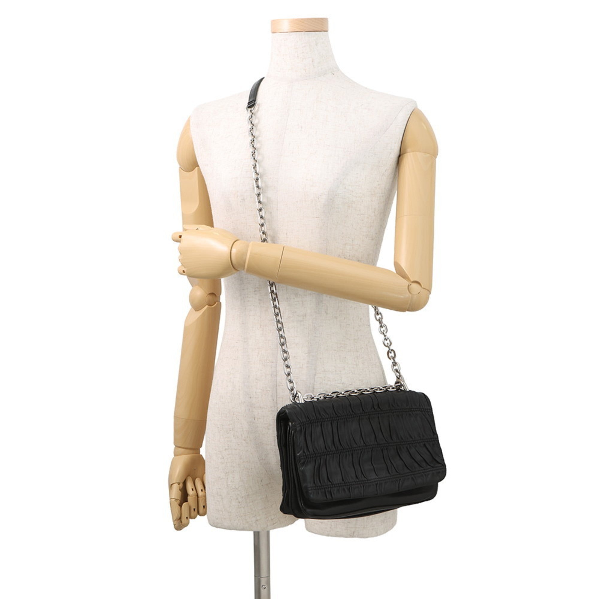 Chain Flap Shoulder Bag Nappa Gaufre Small