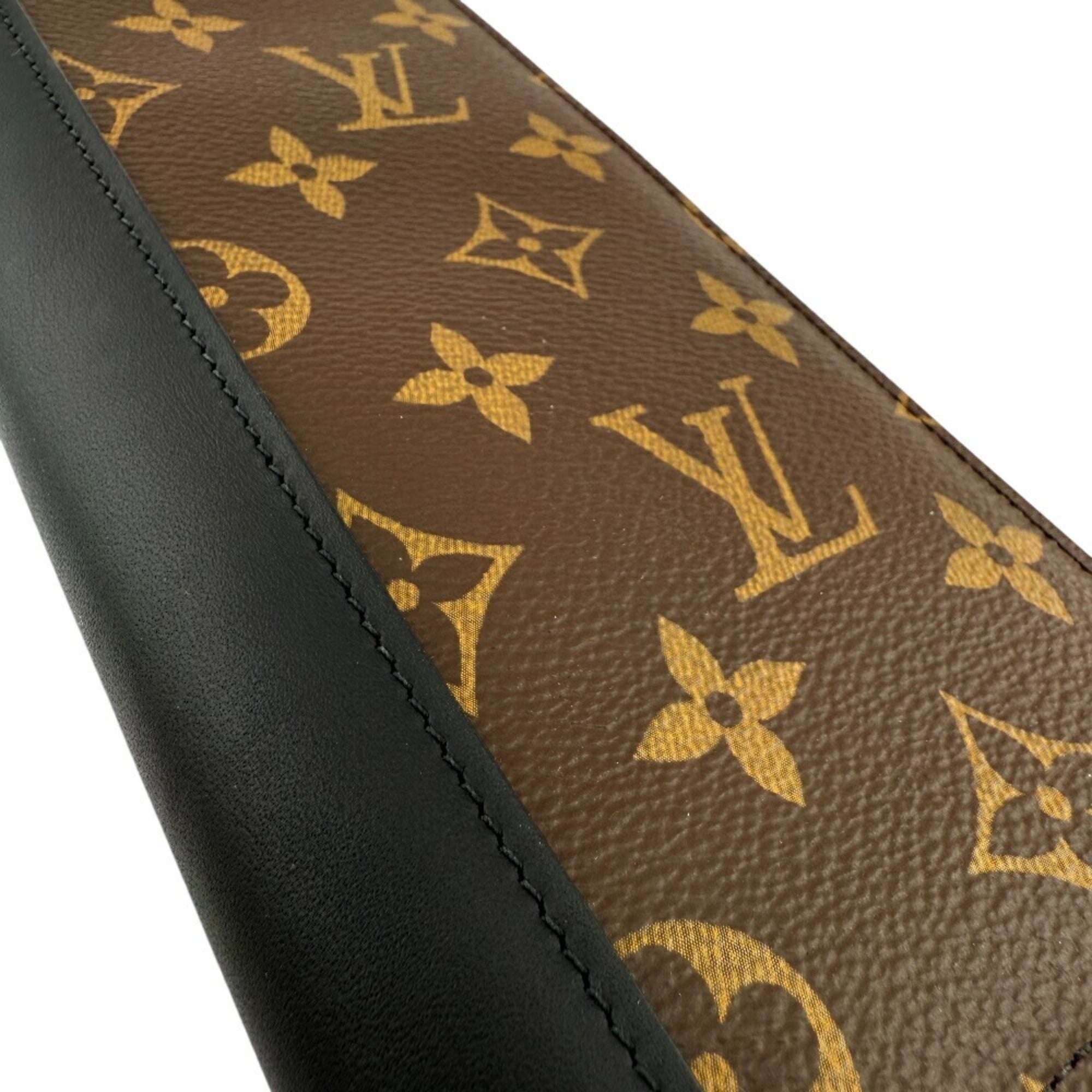 Louis Vuitton Monogram Macassar Brown Leather Long Wallet (Bi-Fold) (Pre-Owned)