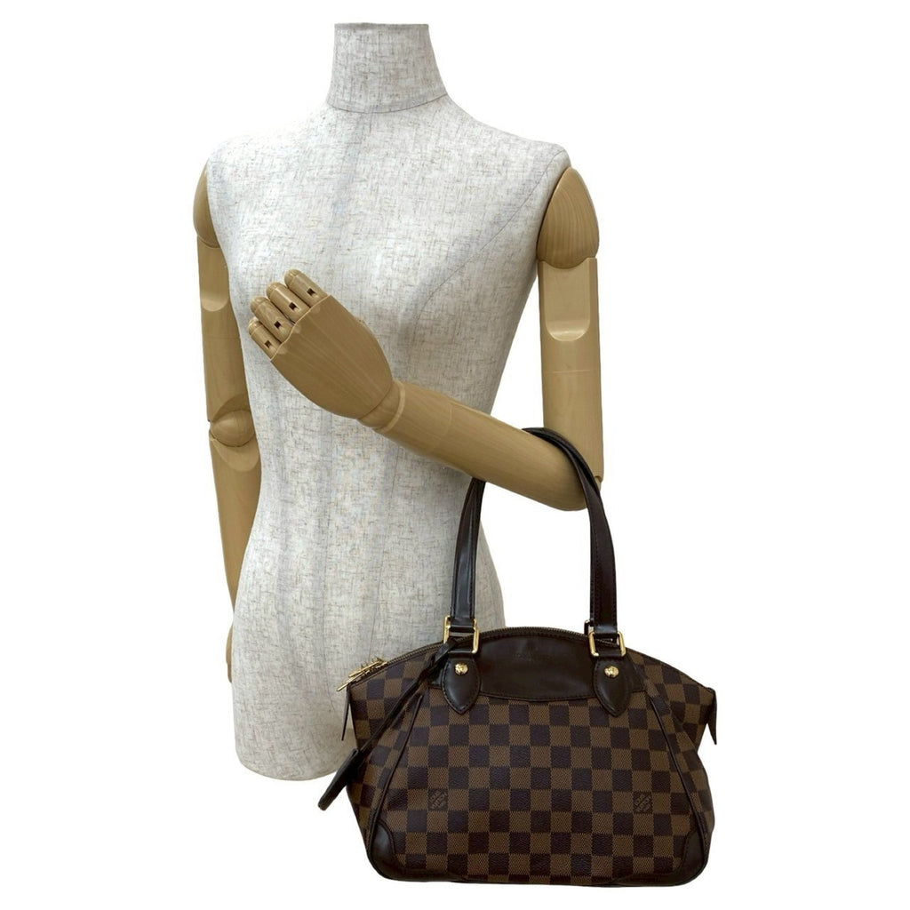 Louis Vuitton Brown Leather Pvc Handbag Tote Bag (Pre-Owned)