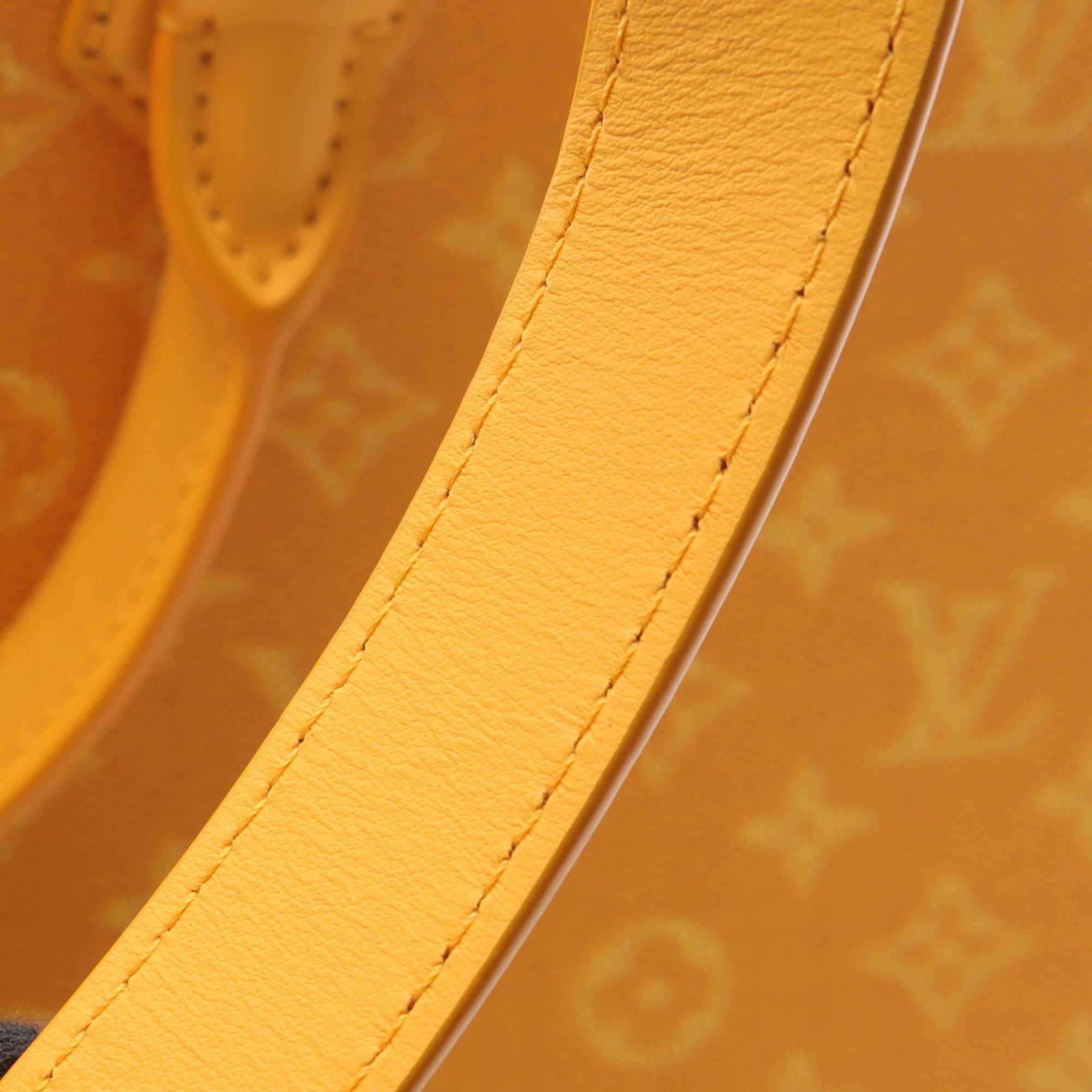 Louis Vuitton Yellow Coated Canvas Leather Tote Bag (Pre-Owned)