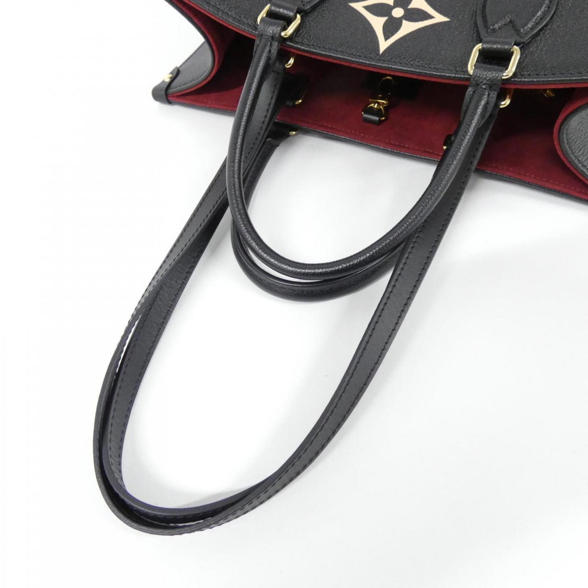 Louis Vuitton Beige Bicolor Black Leather Handbag (Pre-Owned)