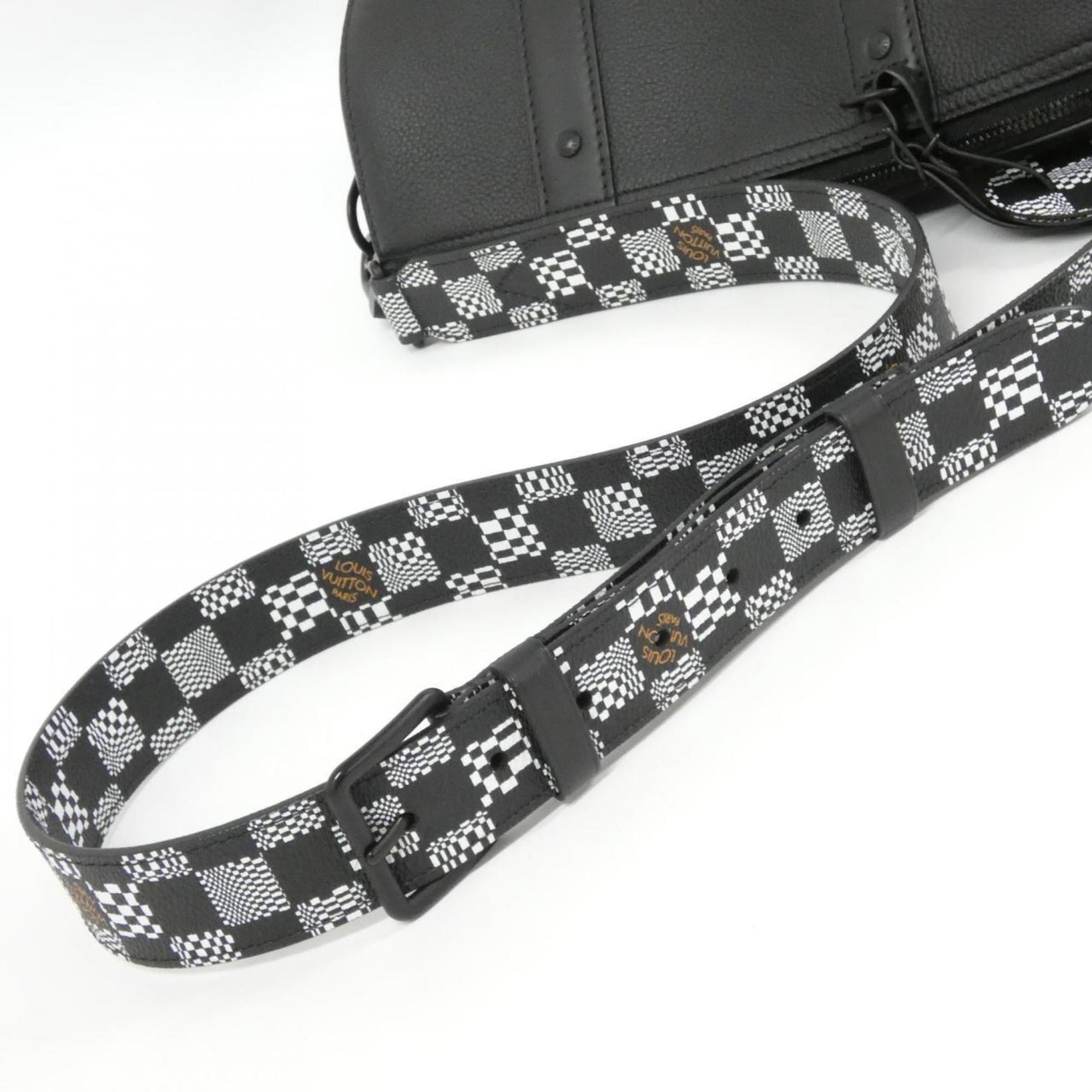 Louis Vuitton Black Leather Shoulder Bag (Pre-Owned)
