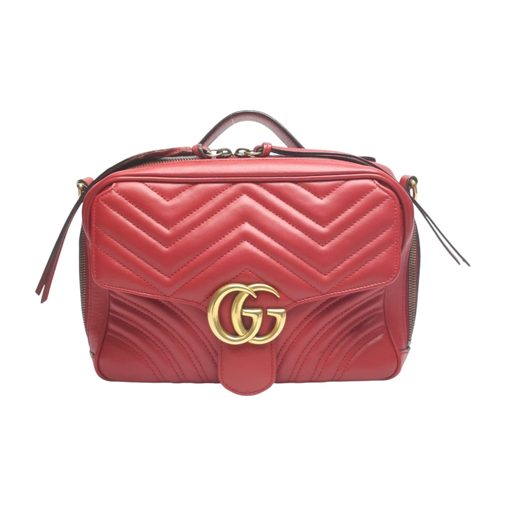 GG Marmont Zip Around Camera Bag Matelasse Leather Small