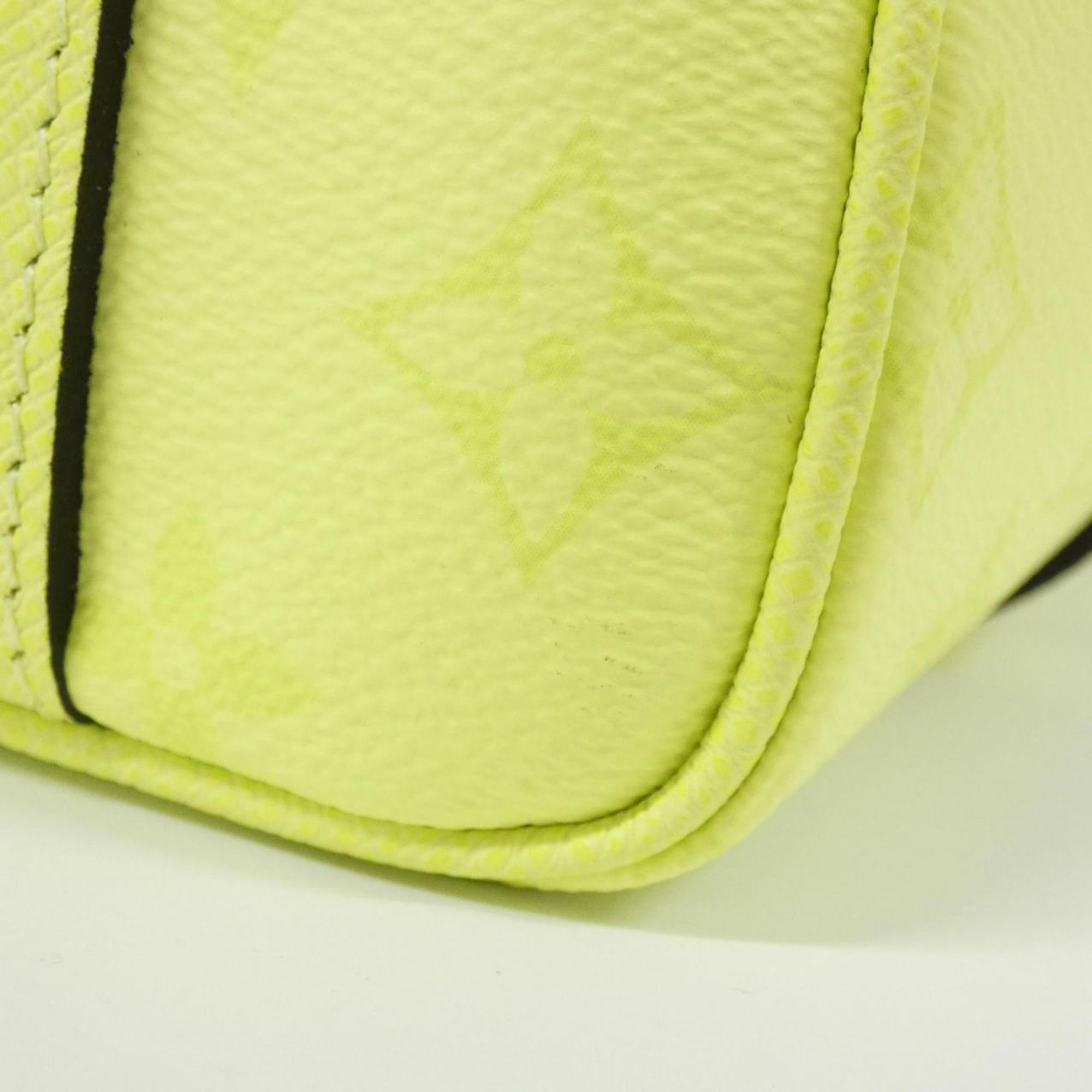 Louis Vuitton Citron Jaune Yellow Coated Canvas Leather Boston Bag (Pre-Owned)