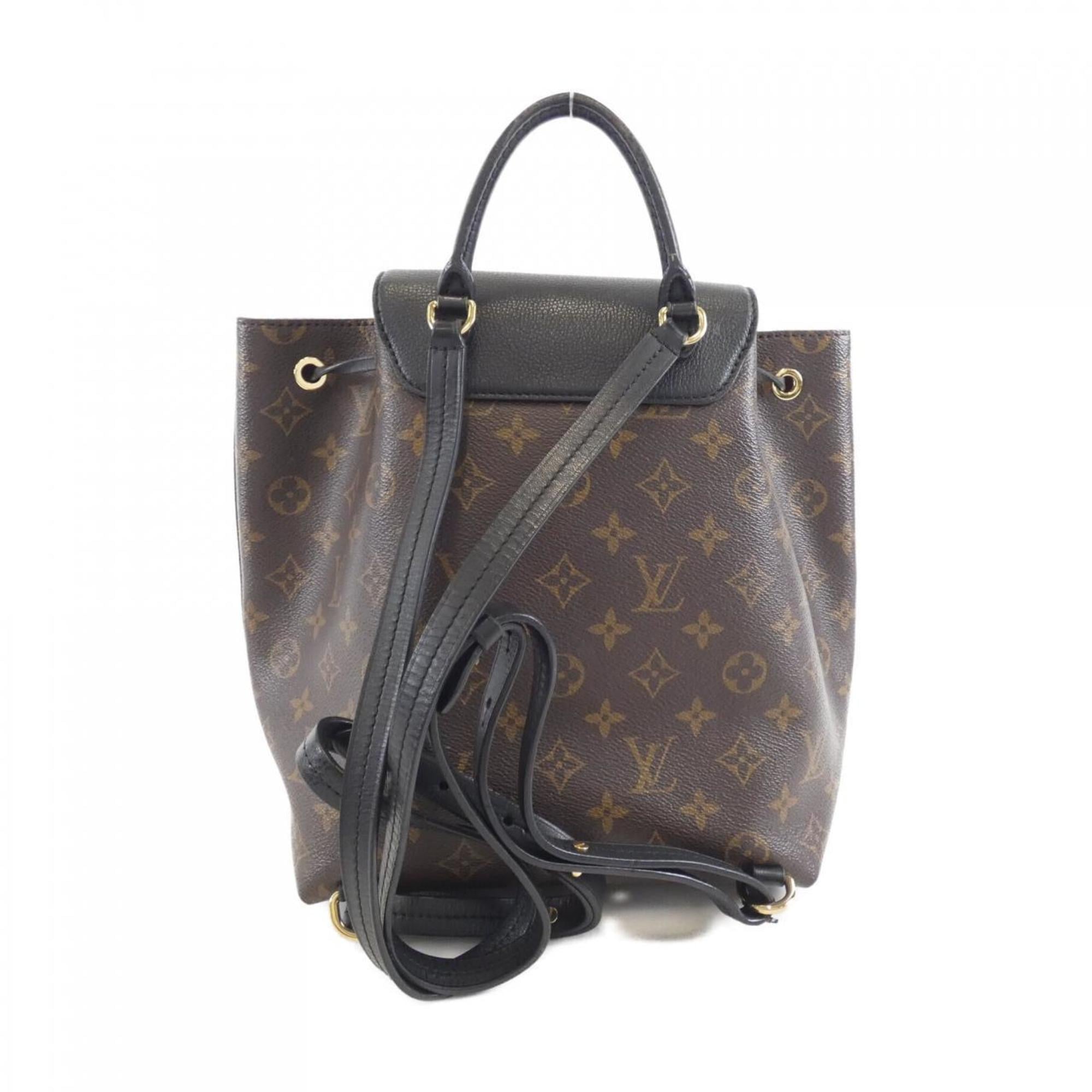 Louis Vuitton Black Marron Coated Canvas Leather Backpack (Pre-Owned)