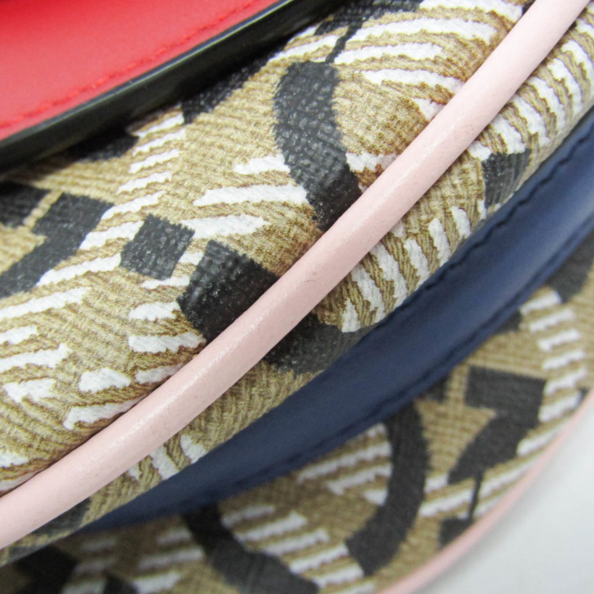 Double Flap Saddle Crossbody Bag Gancini Coated Canvas