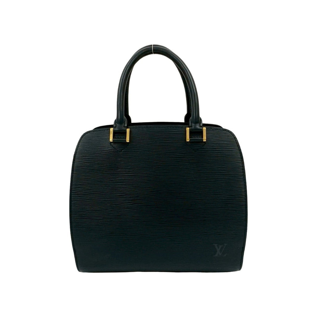 Louis Vuitton Black Leather Handbag Tote Bag (Pre-Owned)