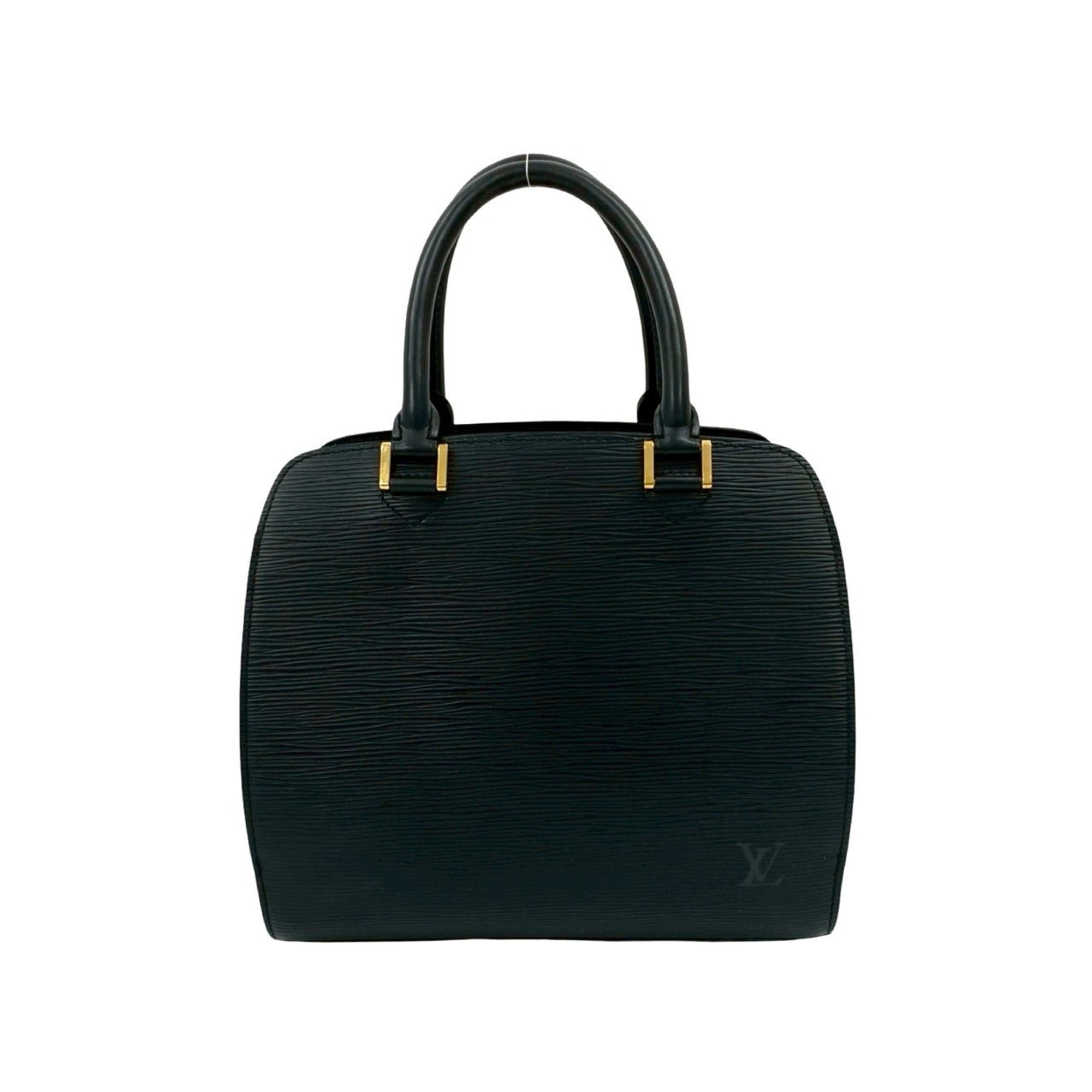 Louis Vuitton Black Leather Handbag Tote Bag (Pre-Owned)