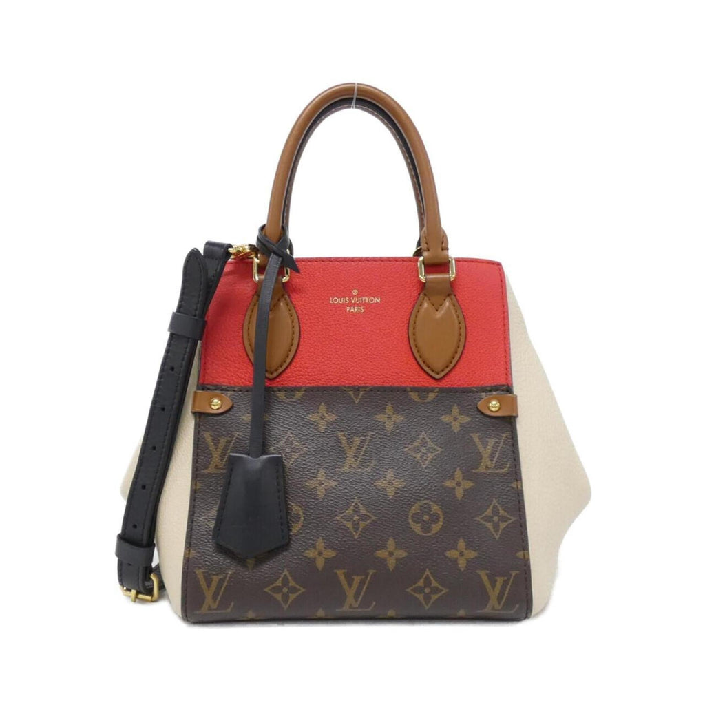 Louis Vuitton Monogram Black Cerise Cream Noir Coated Canvas Leather Handbag (Pre-Owned)
