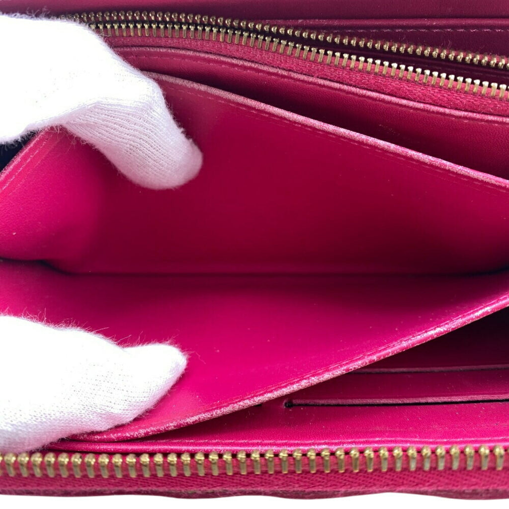 Louis Vuitton Pink Red Color Vernis Leather Long Wallet (Bi-Fold) (Pre-Owned)