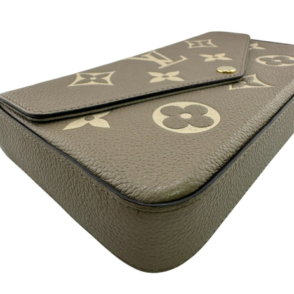 Louis Vuitton Gray Grayish Leather Pochette Shoulder Bag (Pre-Owned)