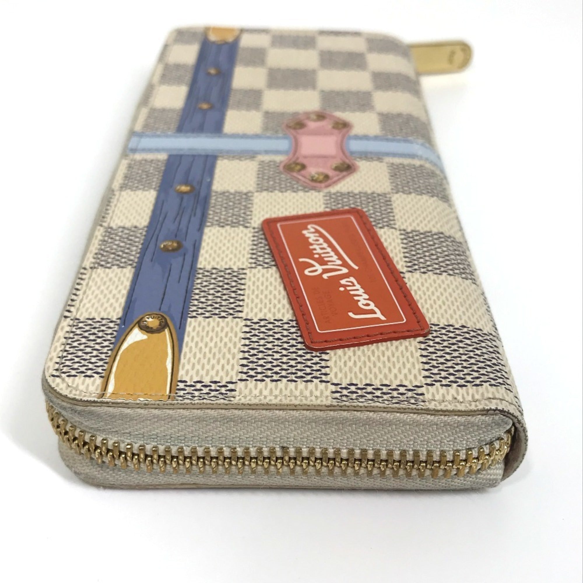 Louis Vuitton Damier Damier Azur White Damier Azur Long Wallet (Bi-Fold) (Pre-Owned)