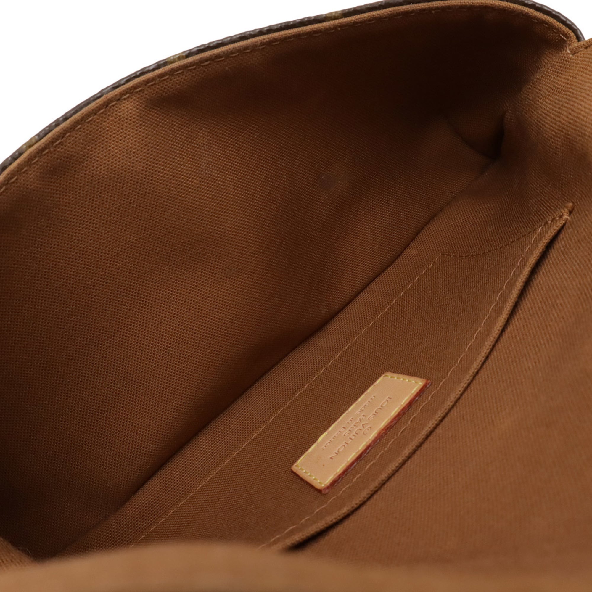 Louis Vuitton Brown Pvc Coated Canvas Clutch Bag Pochette Sling Bag (Pre-Owned)