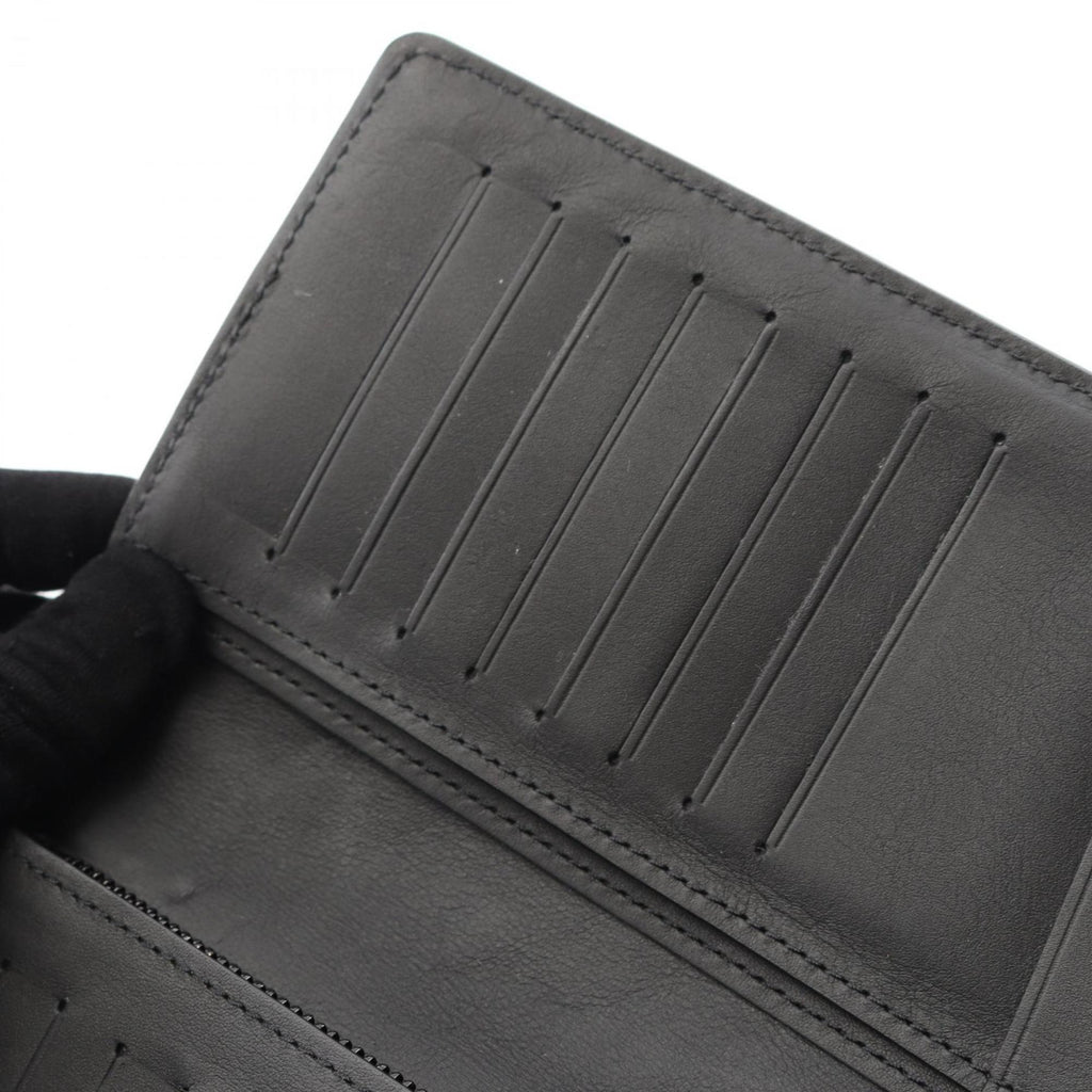 Louis Vuitton Black Leather Long Wallet (Bi-Fold) (Pre-Owned)