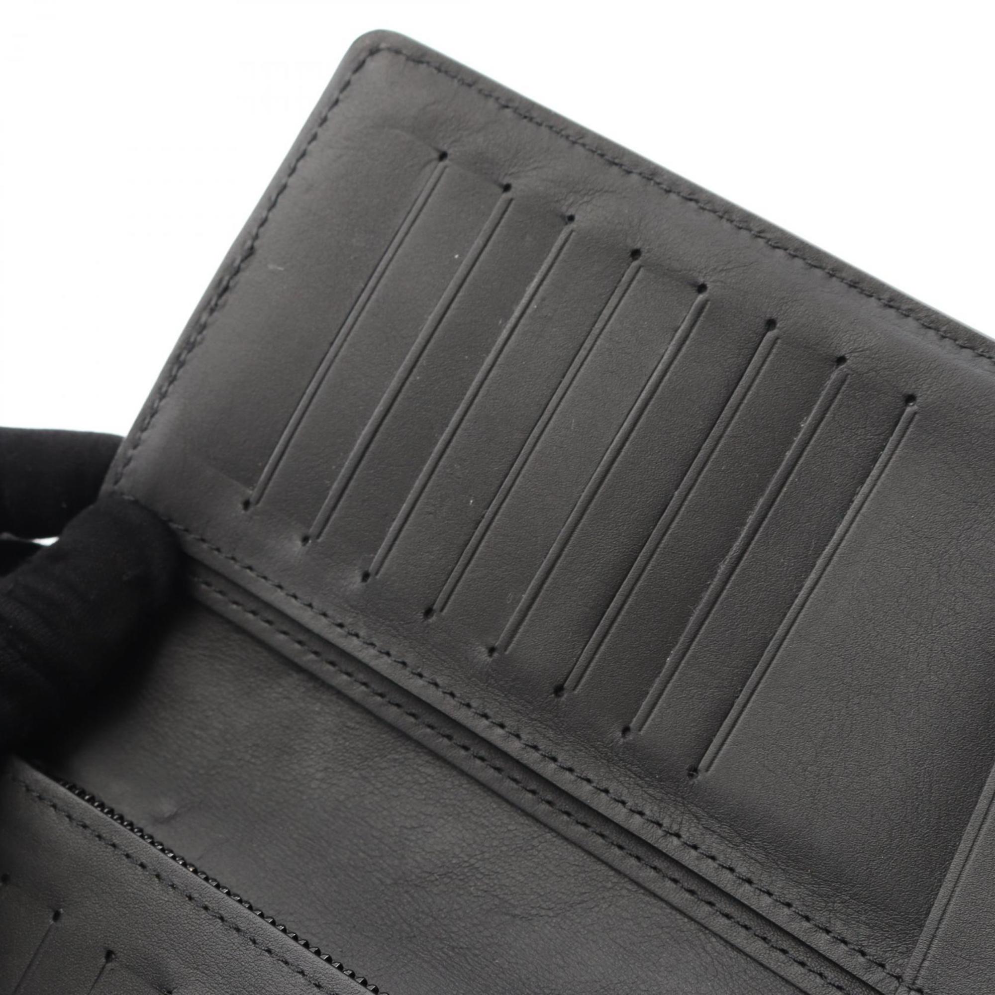 Louis Vuitton Black Leather Long Wallet (Bi-Fold) (Pre-Owned)