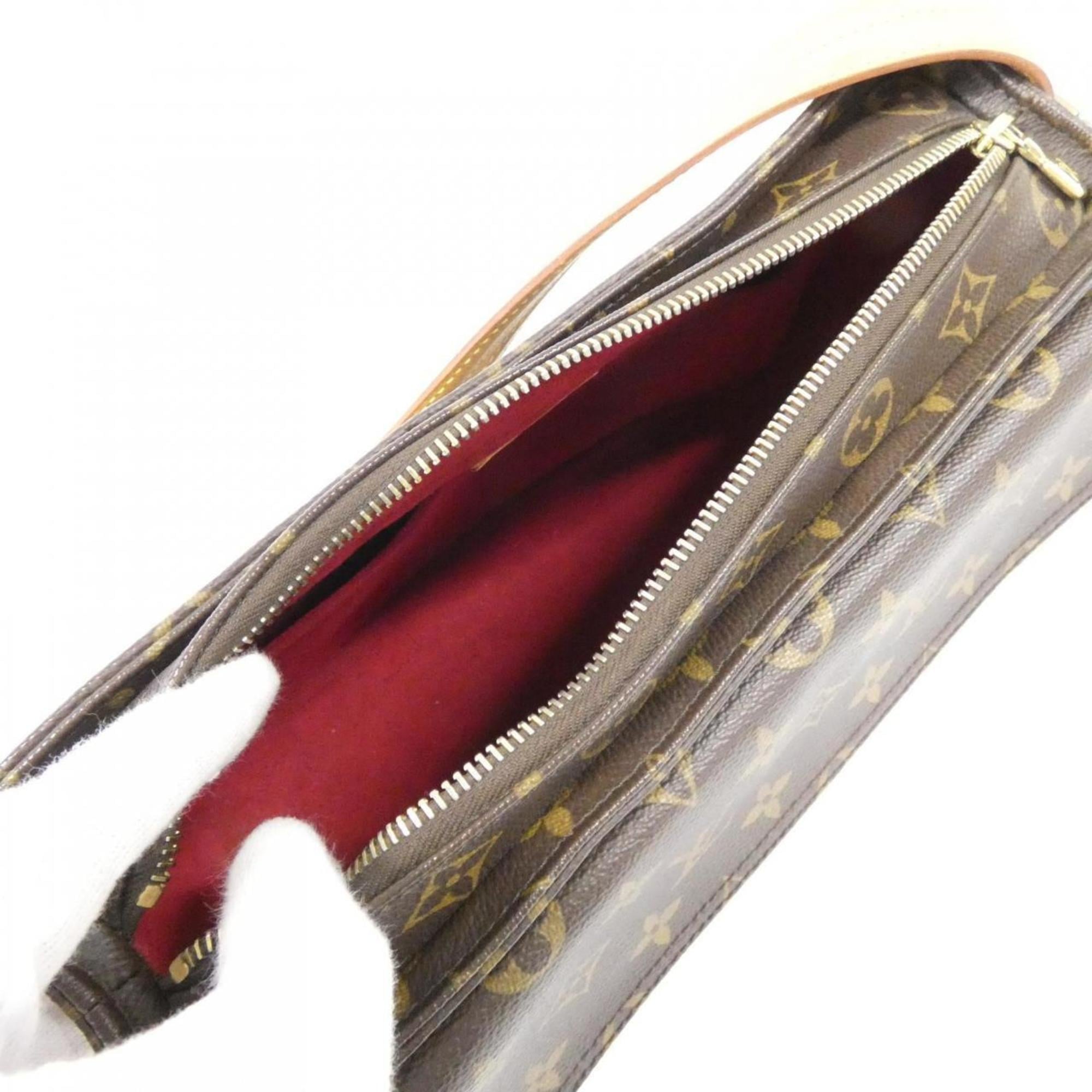 Louis Vuitton Brown Coated Canvas Shoulder Bag (Pre-Owned)