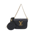 Louis Vuitton Black Leather Pochette Shoulder Bag (Pre-Owned)