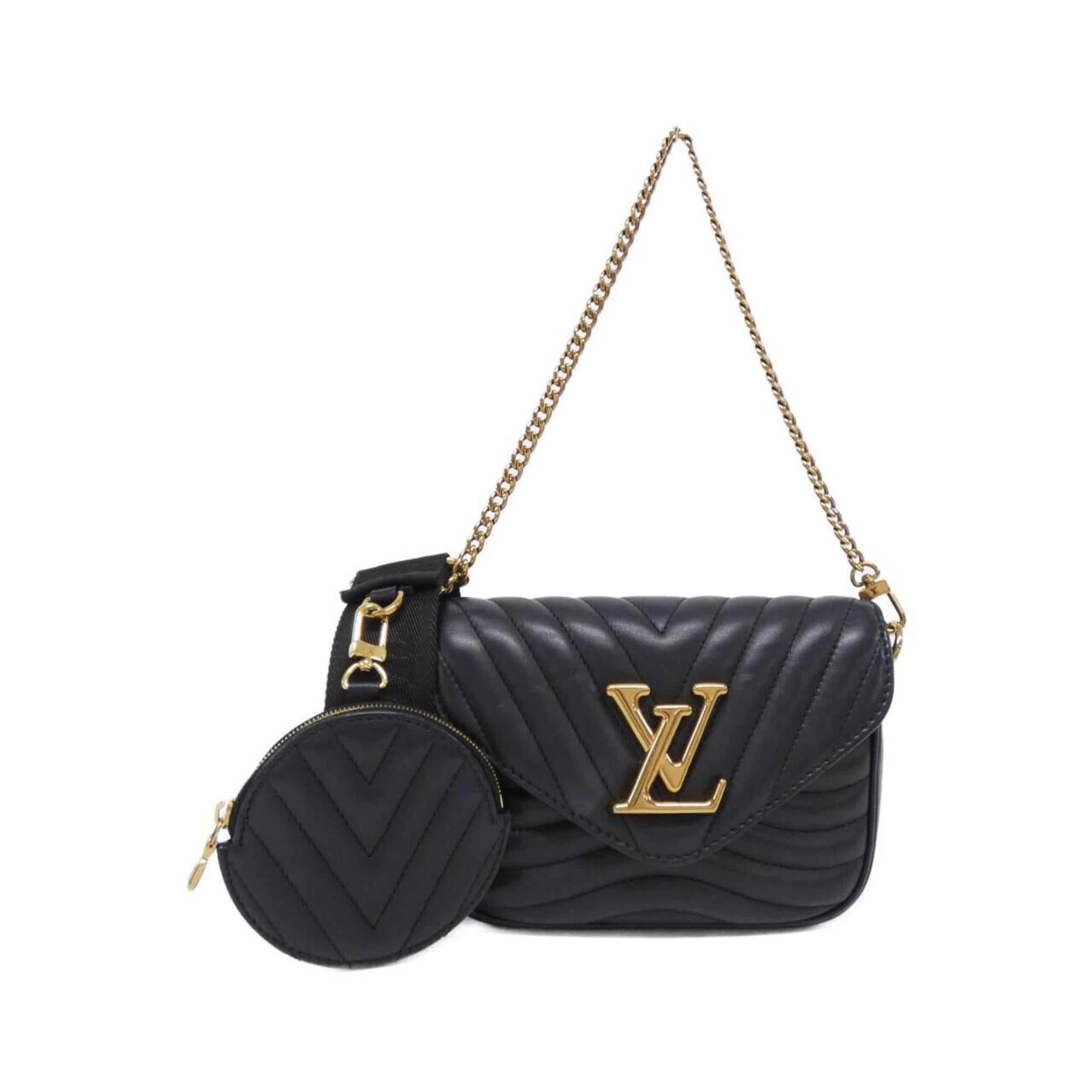 Louis Vuitton Black Leather Pochette Shoulder Bag (Pre-Owned)