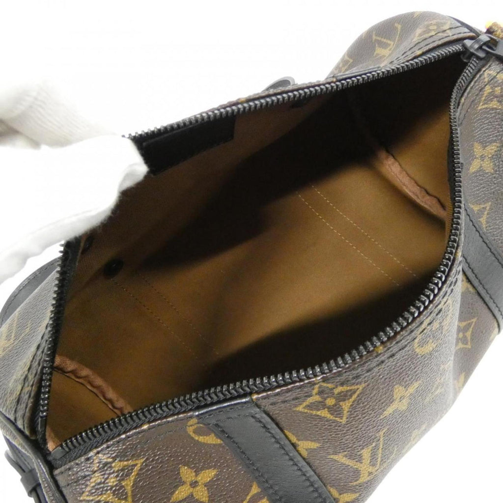 Louis Vuitton Black Brown Coated Canvas Shoulder Bag (Pre-Owned)