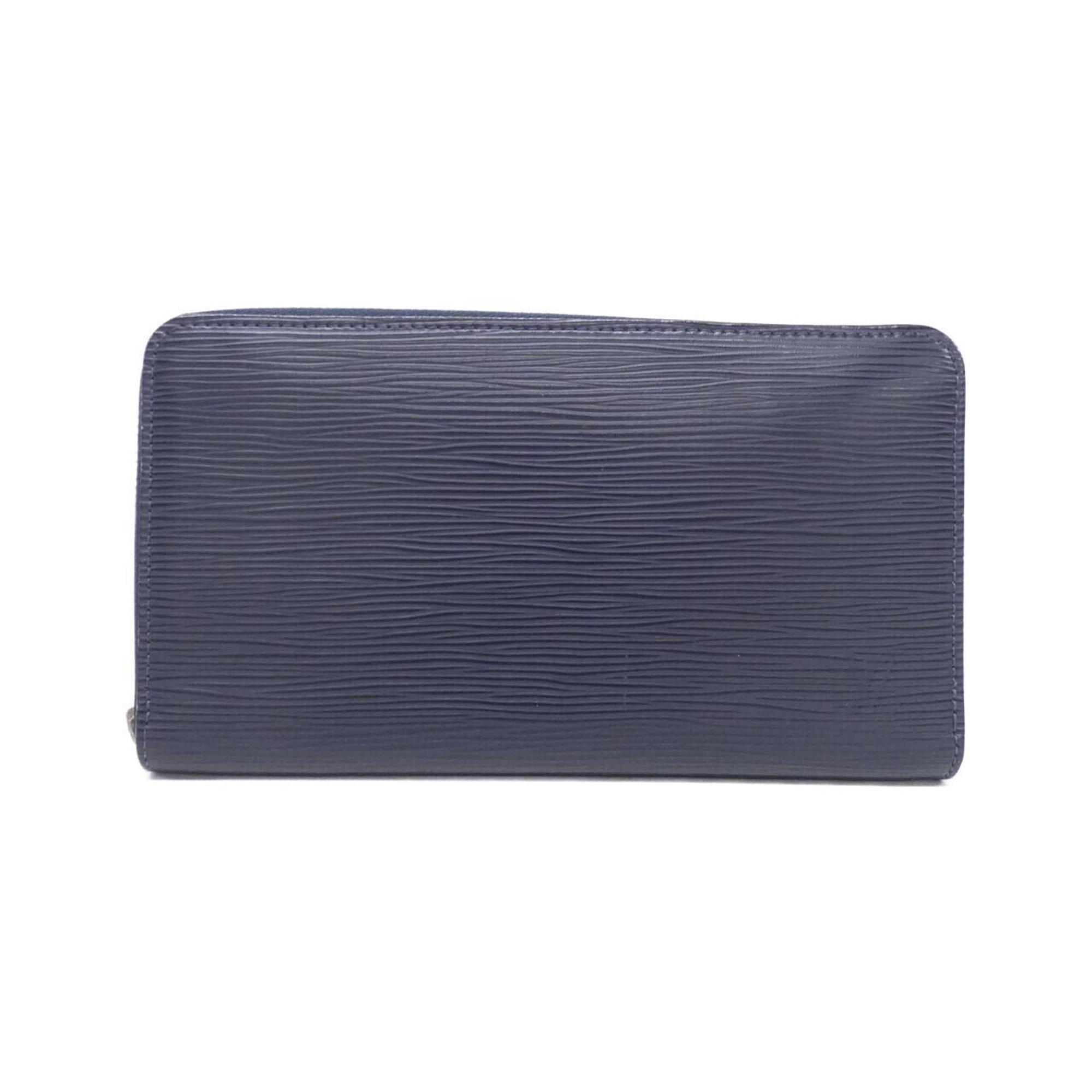 Louis Vuitton Navy Leather Long Wallet (Bi-Fold) (Pre-Owned)