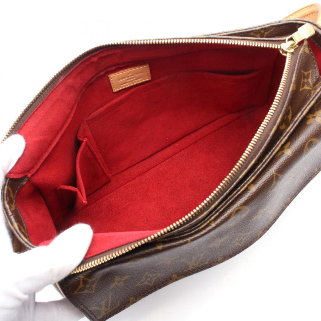 Louis Vuitton Monogram Brown Coated Canvas Leather Shoulder Bag (Pre-Owned)