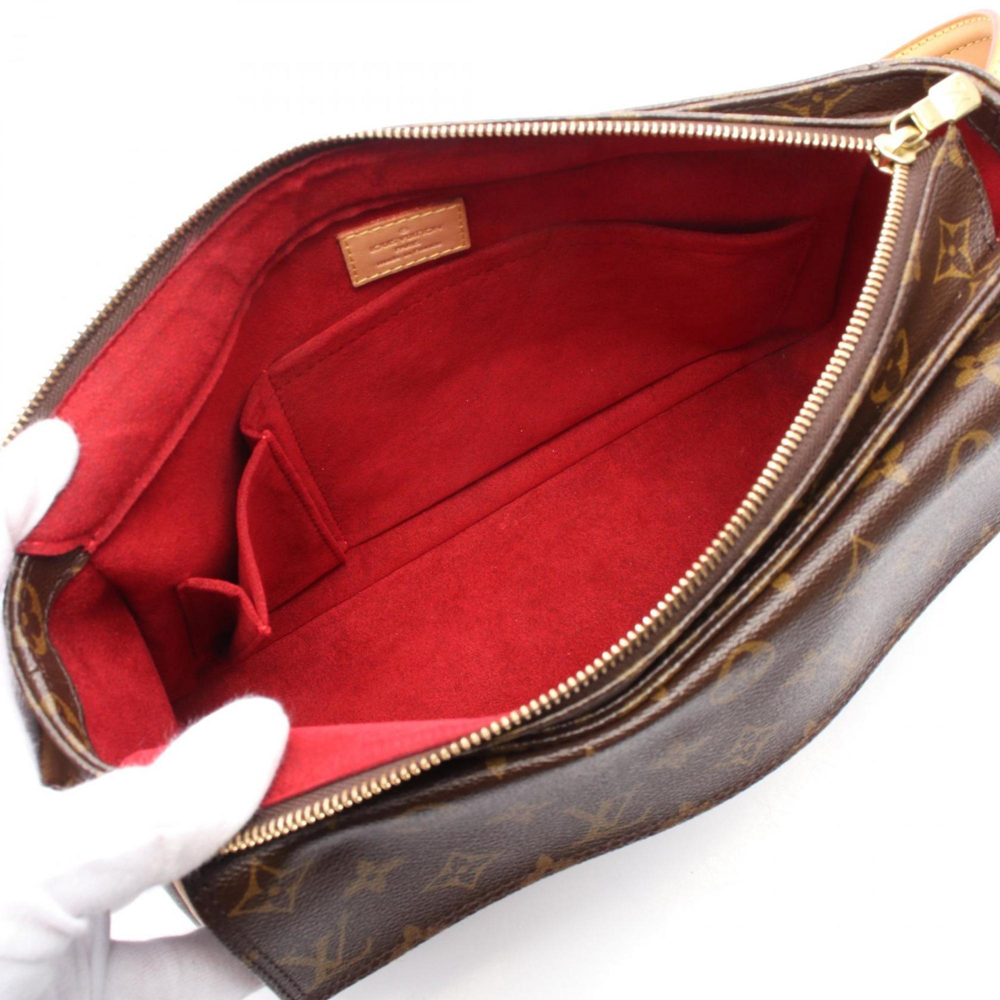 Louis Vuitton Monogram Brown Coated Canvas Leather Shoulder Bag (Pre-Owned)