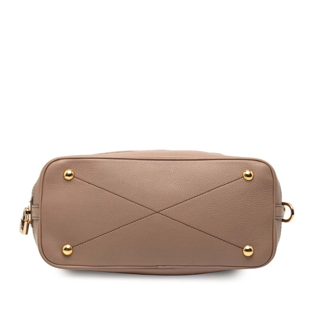 Louis Vuitton Monogram Brown Leather Handbag Shoulder Bag (Pre-Owned)