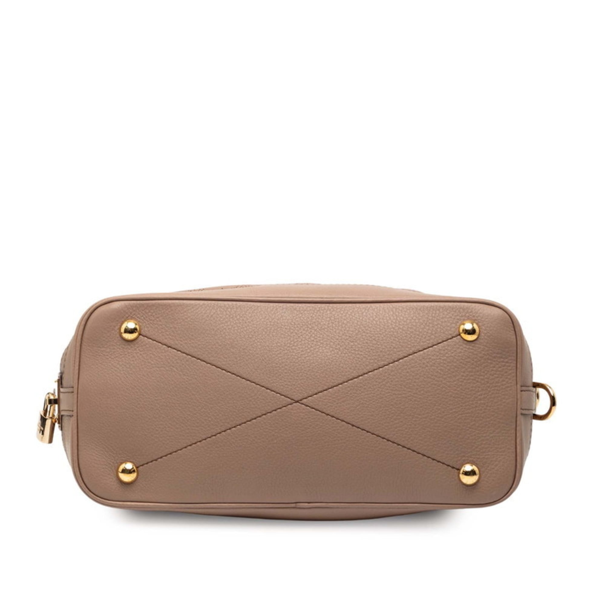 Louis Vuitton Monogram Brown Leather Handbag Shoulder Bag (Pre-Owned)