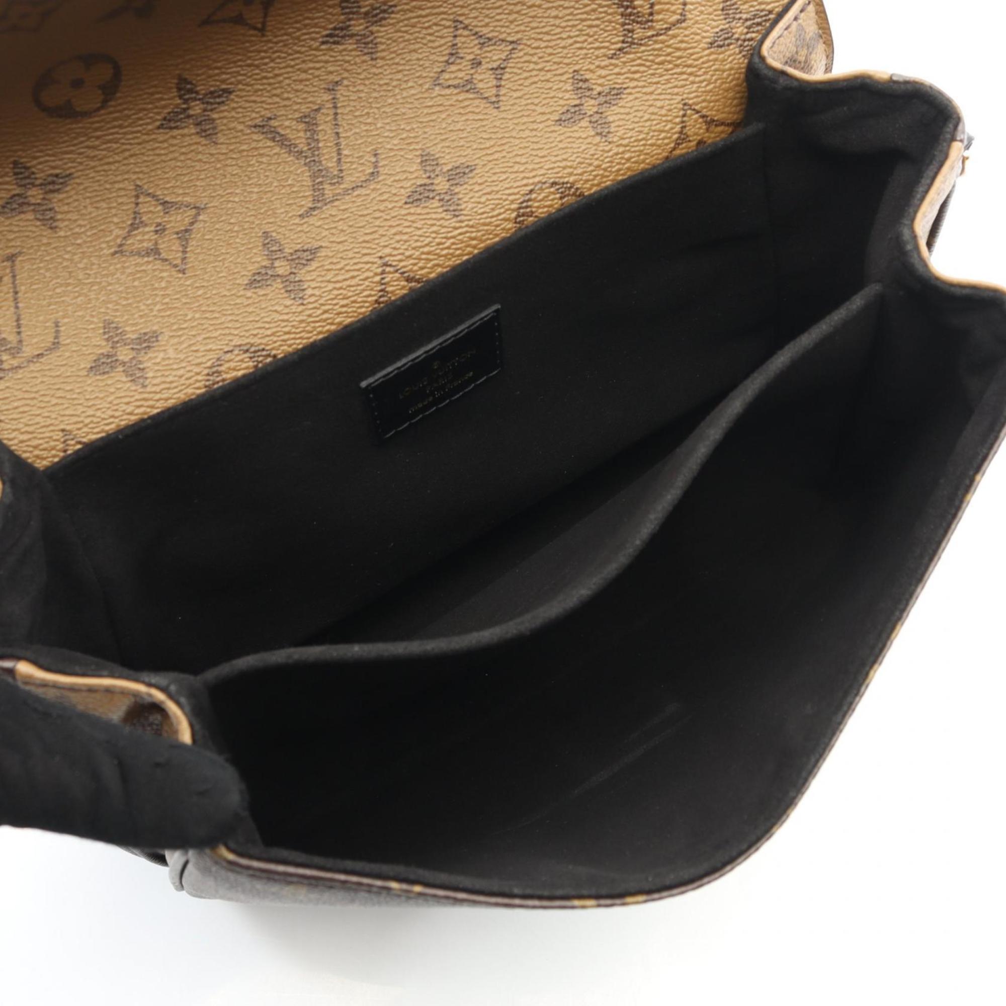 Louis Vuitton Black Brown Coated Canvas Pvc Leather Handbag Pochette (Pre-Owned)