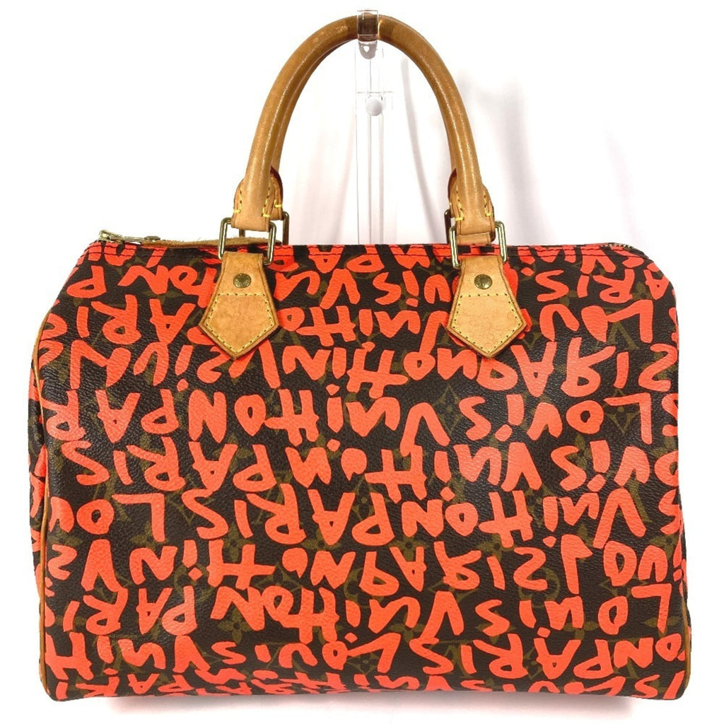 Louis Vuitton Monogram Graffiti Lv Orange Orange Monogram Graffiti Boston Bag Handbag (Pre-Owned)