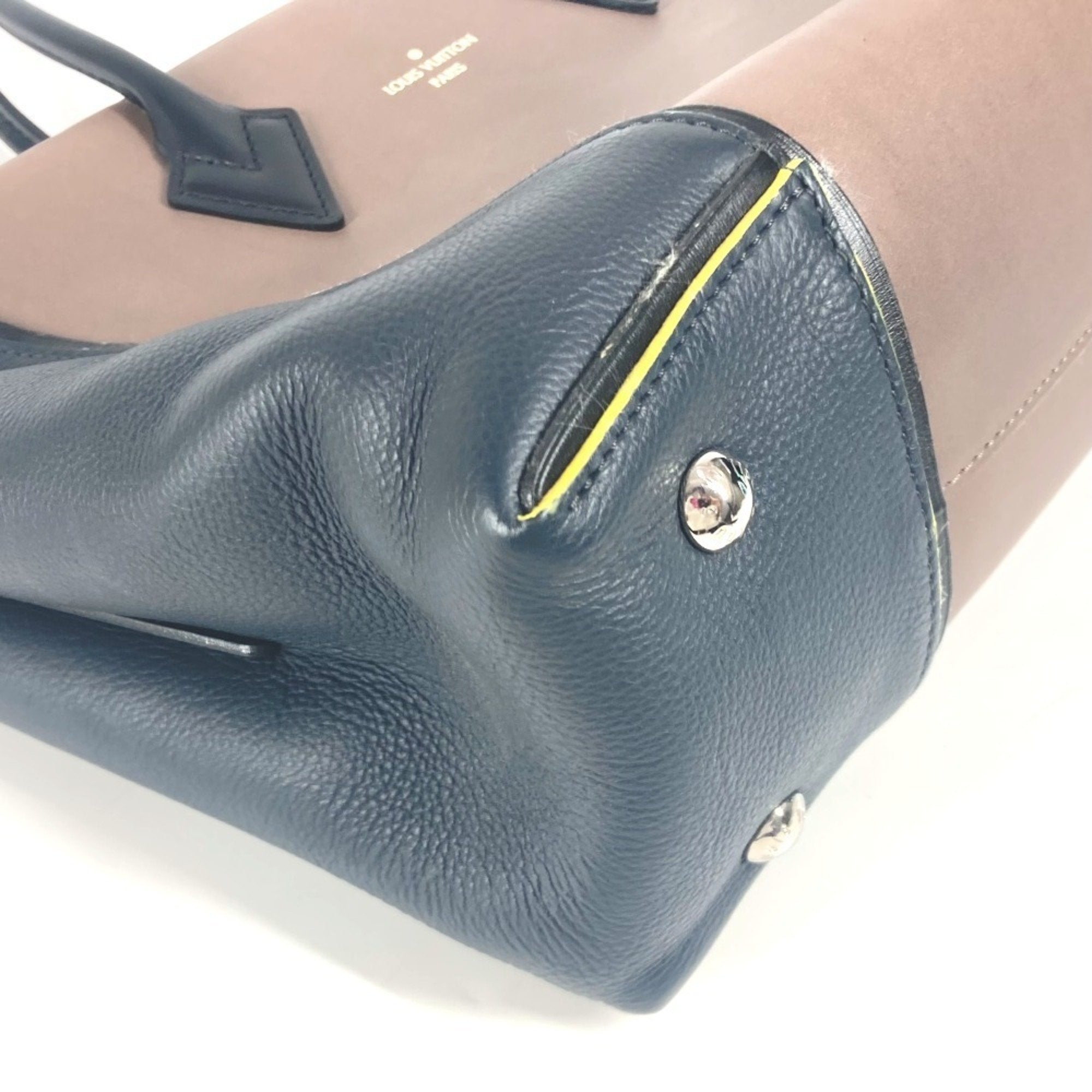 Louis Vuitton Black Brown Leather Handbag Tote Bag (Pre-Owned)