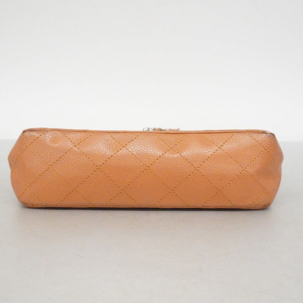 Square Classic Single Flap Bag Quilted Caviar Mini