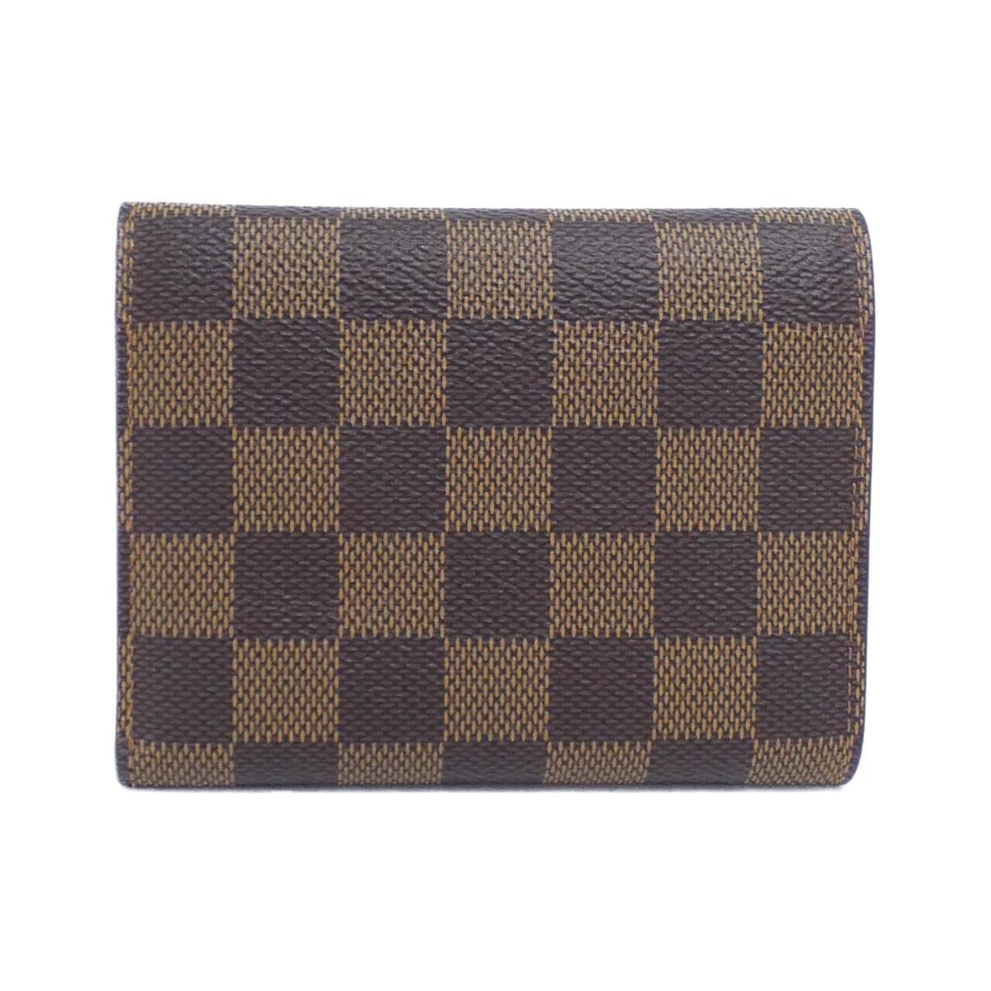 Louis Vuitton Ebene Rouge Coated Canvas Wallet (Tri-Fold) (Pre-Owned)