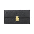 Louis Vuitton Black Leather Long Wallet (Bi-Fold) (Pre-Owned)