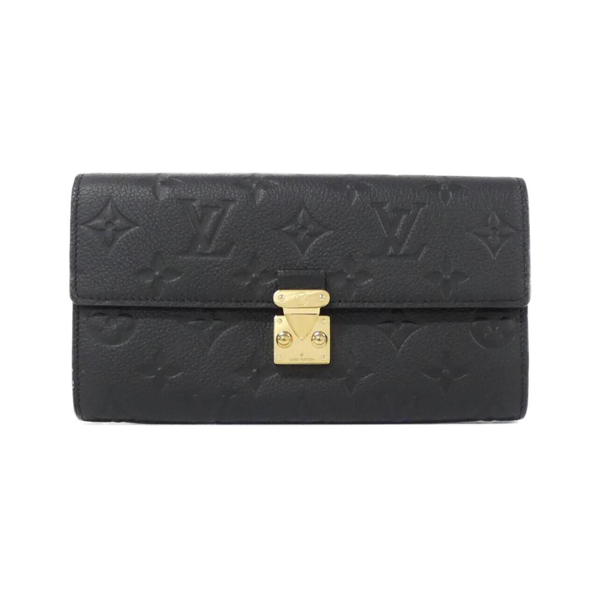 Louis Vuitton Black Leather Long Wallet (Bi-Fold) (Pre-Owned)
